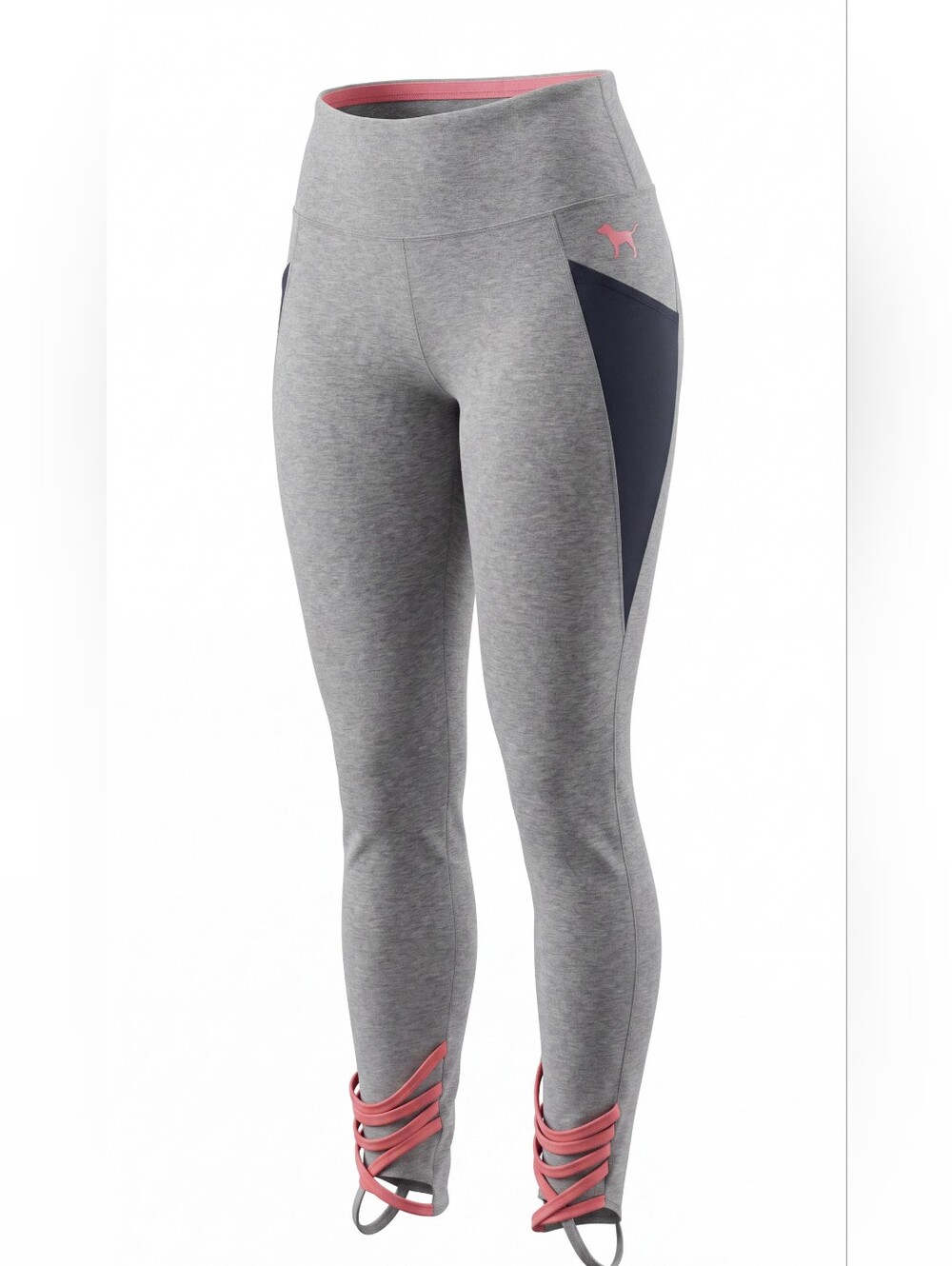 PINK Victoria's Secret Gray Leggings with Pink Accents